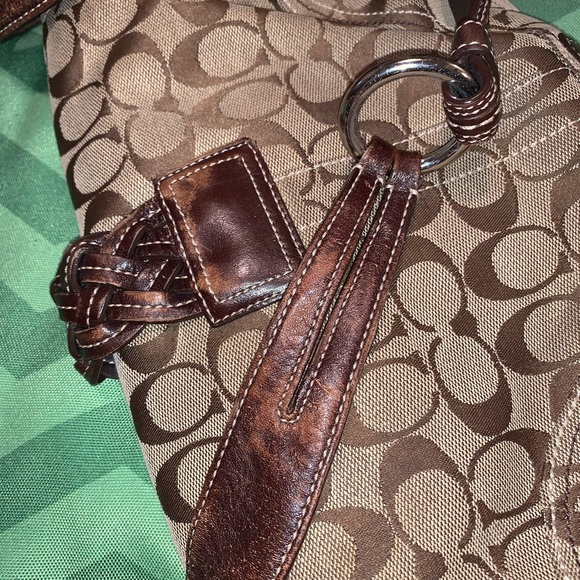 Coach Signature “C” Leather trim Shoulder Bag - Picture 5 of 8